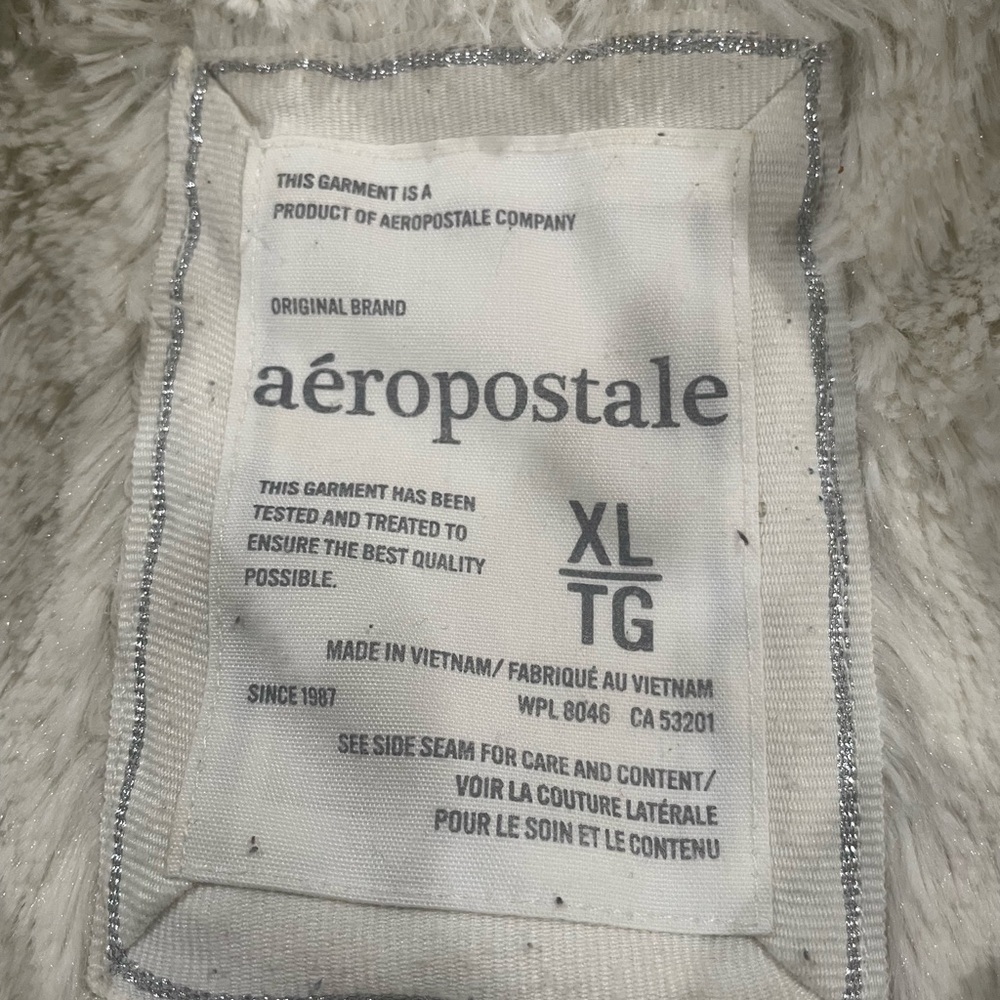 Aeropostale White Faux Fur Lined  Jacket Size XL - Picture 6 of 7